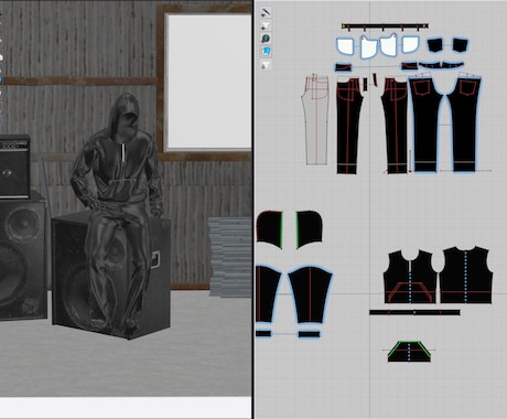 3DCADを用いて洋服のパターンを制作致します 3Dを駆使しながら、細部まで作りこみます！ イメージ2