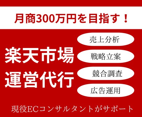 現役ECCが売上300万達成のサポートをいたします 貴社に合っやり方で楽天市場で売上拡大! イメージ1