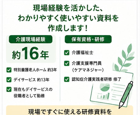 介護施設向けの職員研修資料を現場経験者が作成します PDF・Word・PowerPoint対応 イメージ1