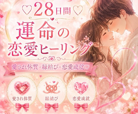 4週間恋愛ヒーリング♡28日間愛され体質へ導きます 週替わり4つのエネルギーで女性性を開花し理想の恋愛へ導きます イメージ1