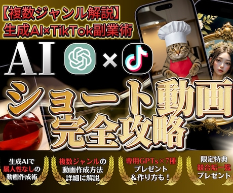 AI×ショート動画でSNS副収入を得る方法教えます 【GPTsプレゼント】属人性なし簡単動画作成で誰でもAI副業 イメージ1