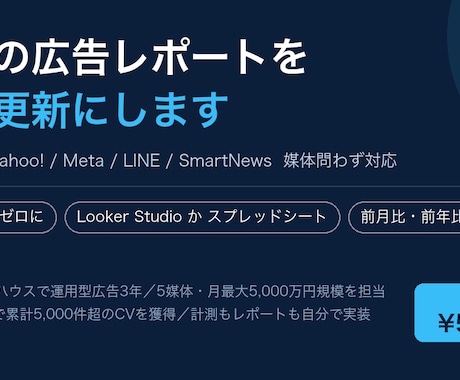 媒体問わず広告レポートを自動更新化します 媒体問わず、毎月の集計作業をゼロにします イメージ1