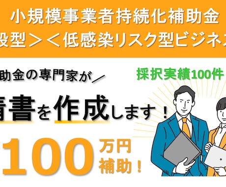 小規模事業者持続化補助金の申請代行します 採択件数100件超！個人成績、直近採択率100%！ イメージ1