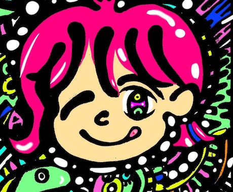 独特でポップでカラフルなイラストかきます イメージ1