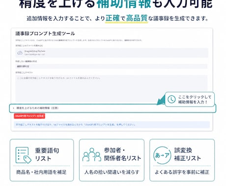 ChatGPT議事録ツールを納品します 文字起こしから議事録作成を効率化 イメージ2