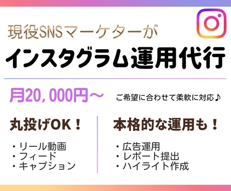 現役SNSマーケターがインスタを運用代行いたします イメージ1