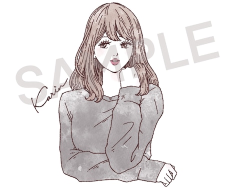 水彩風女性イラストを描きます イメージ1