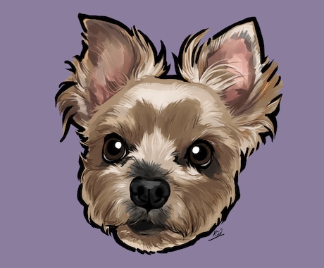 SNSアイコン★手書き感あるペットの似顔絵かきます イラストをさらにステッカーに加工する事も可能です イメージ2