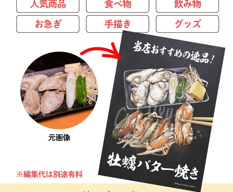 飲食店向けチョークアート風メニューイラスト描きます 写真をもとに手描き風イラストに仕上げます イメージ2
