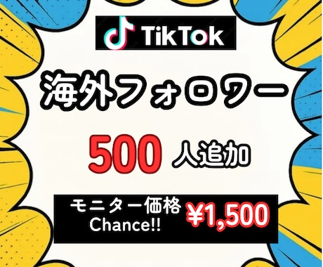 TikTokにフォロワー500人を拡散します ★初回購入特典付き／少数も可能／最速納品★ イメージ1