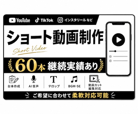 ショート動画編集します YouTube・SNS向けショート動画編集します イメージ1