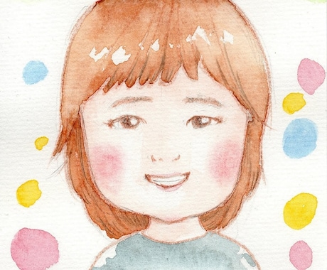 似顔絵を透明水彩でふんわり優しくお描きします プチギフトをお探しの方にオススメ♪ イメージ1