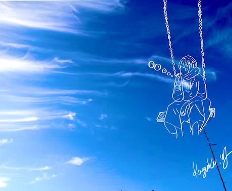 風景画から人物の絵を描きます イメージ1