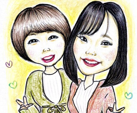 送料込✴︎手描きの似顔絵お描きします リアルでそっくりなのにかわいい♡暖かい手書きの似顔絵☺︎ イメージ1