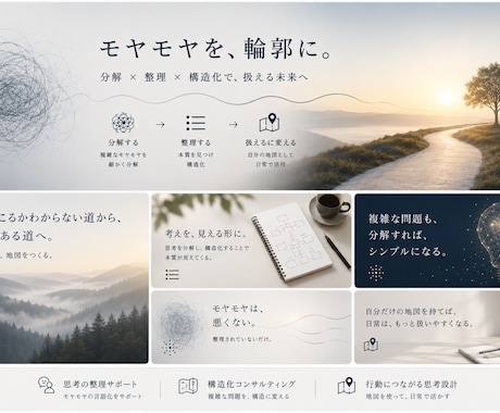 思考整理のお手伝い【お試し価格】ます モヤモヤに輪郭を与え、「扱える」に変えます イメージ1