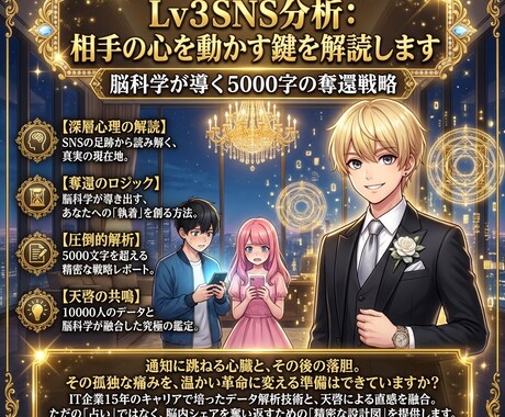 Lv3 SNS分析｜相手の心を動かす鍵を解読します SNSは深層心理の縮図。脳科学が導く5000字の奪還戦略。 イメージ1