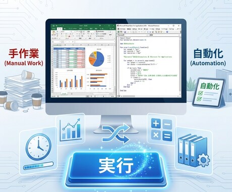 エクセルマクロなんでも作ります **面倒な手作業をボタン1つで自動化！集計・転記・データ整理 イメージ1