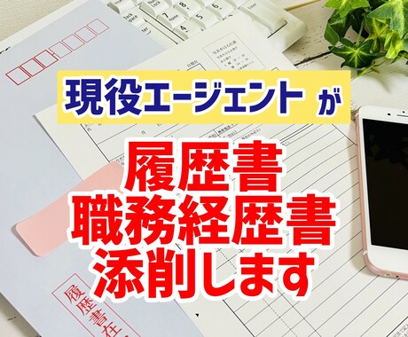 現役エージェントが履歴書と職務経歴書を添削します 現役転職エージェントが履歴書・職務経歴書をプロ目線で徹底添削 イメージ1