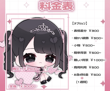 SD•デフォルメイラスト描きます きらきら可愛いミニキャライラスト♡グッズやスタンプに◎ イメージ2