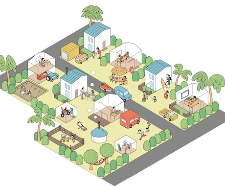 風景イラスト、イラストマップビジョンマップ描きます フラットイラストor線画イラストお好みのタッチでお描きします イメージ2