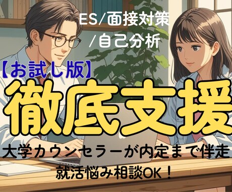 お試し版！就活｜現役大学カウンセラーが支援します まずは就活の悩みを何でもお話しください！丁寧に整理します イメージ1