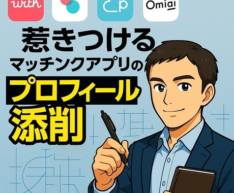 惹きつけるマッチングアプリのプロフィール添削します 実際に初日で500いいね月30人と出会えた構成をもとに添削 イメージ1