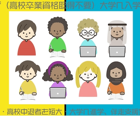 一足飛び（高校卒業資格取得不要）大学へ入学できます 50名中卒・高校中退者を短大・大学へ進学、伴走支援実績あり。 イメージ1