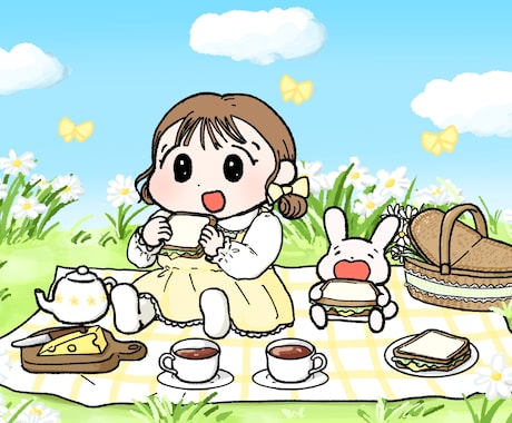 ゆるくてかわいいこどもの絵描きます 絵本のような世界をお届けします。ミニキャラとしても◎ イメージ1