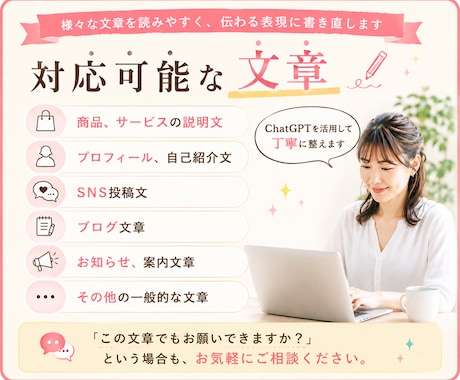 文章を読みやすく伝わる表現に書き直します あなたの文章を自然で読みやすく伝わる文章に丁寧に整えます イメージ2