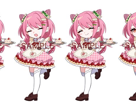 キラキラかわいいSDイラスト制作します 3頭身のスラっとしたSDイラストです！ イメージ2