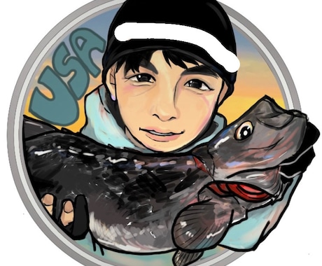 釣り好きな方へ！お任せアイコン描きます InstagramやTwitter用の似顔絵アイコンを作成！ イメージ2