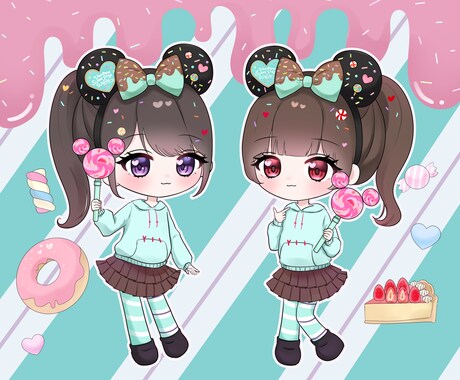 かわいいデフォルメキャラクターを描きます SNSアイコンや配信に♪ かわいいミニキャラ描きます！ イメージ2