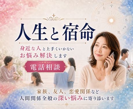 身近な人間関係が上手くいかないお悩み解決します 家族、友人、恋愛関係など人間関係全般の深い悩みに寄り添います イメージ1