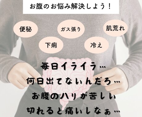 便秘、下痢、ガス張りを和らげるアドバイスをします 腸の専門家があなたに合ったパーソナルな知識をお伝えします！ イメージ1
