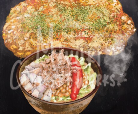 飲食店向けチョークアート風メニューイラスト描きます 写真をもとに手描き風イラストに仕上げます イメージ2