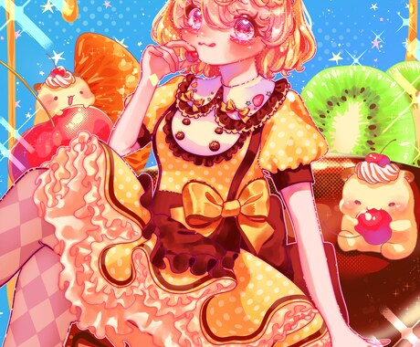 キラキラでキュートなイラスト！制作します キラキラ･キュート･ポップなイラストを求める方におすすめ！ イメージ2