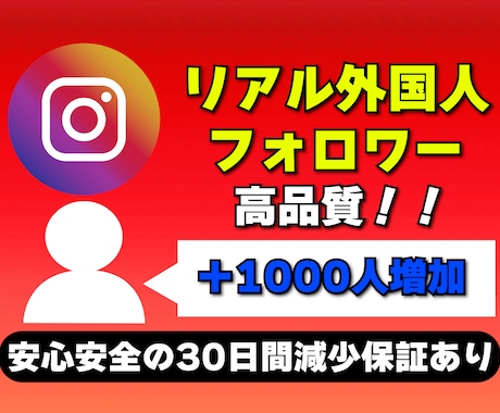 Instagramフォロワーを1000人増やします 高品質＆激安で1000人増加★複数アカウント振り分けOK！ イメージ1