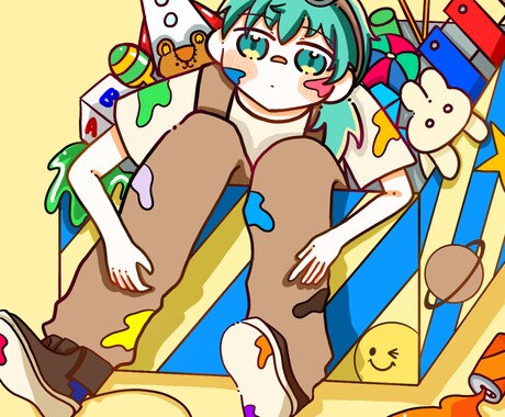 ポップでかわいいアイコン&イラスト描きます あなたの気持ちを色と表情で伝えます。 イメージ2