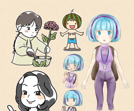 様々なタッチのイラスト、描きます ご指定のタッチで、イラストを描かせていただきます。 イメージ1