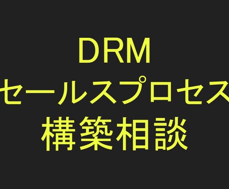 DRMセールスプロセス構築の相談にのります 【重要！】特定リピーター様のみ受付可 イメージ1