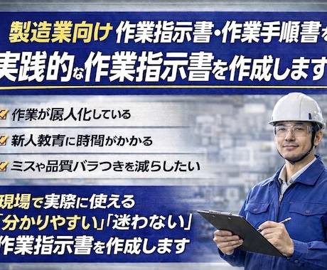 現場目線で使える製造業の作業標準書を作ります 新規製造ライン立ち上げ経験者が実践的な作業指示書を作成します イメージ2