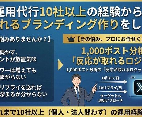 Xを運用代行します Xを使って集客できるアカウントに イメージ1