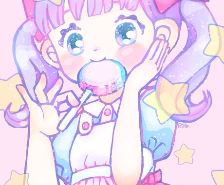 甘くて可愛いイラスト描きます ♡アイコンや一枚絵,キャラクターデザイン等♡※商用利用可 イメージ2