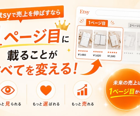 Etsy　リストを検索1ページ目へ近づけます 売上を上げるには訪問者数が全て！訪問者数UPをお手伝いします イメージ2