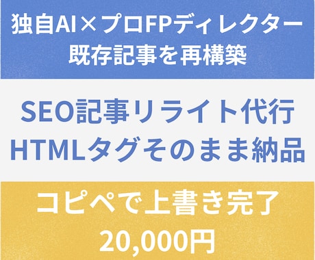 コピペ完結！プロディレクターがSEOリライトします 既存装飾そのまま。課題とURLを投げるだけの完全お任せパック イメージ1
