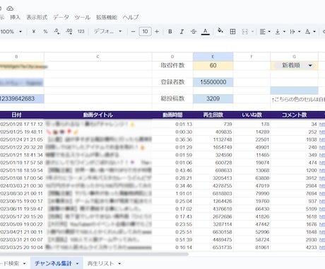 YouTubeの自動集計プログラムを提供します GAS×YouTubeAPI×スプレッドシートで自動集計 イメージ1