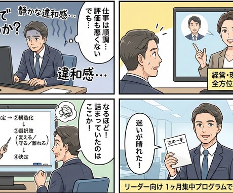 このままでいいのか!?仕事の違和感を見える化します リーダー/管理者向け 週1×4回 60分オンライン1ヶ月集中 イメージ2