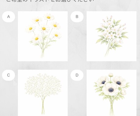 ショップカードまたはサンキューカードを作成します 100枚印刷込み｜送料無料｜水彩フラワー｜ホワイト系 イメージ2