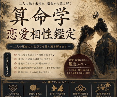 恋愛・恋人関係で二人が幸せになる相性鑑定をします 生年月日からより良い関係を築くためのヒントをお伝えします。 イメージ1
