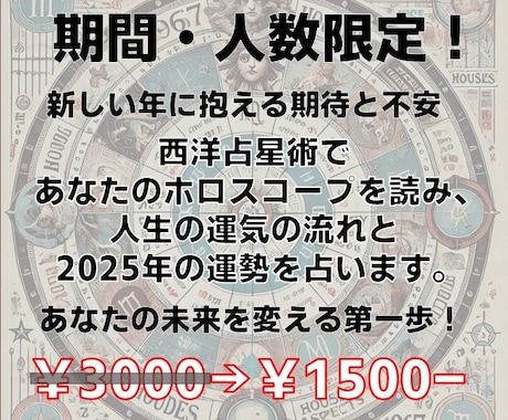 運気の流れと2025年の運勢を占います あなたの人生の運気の流れ、2025年の運勢、役立つヒントを イメージ1